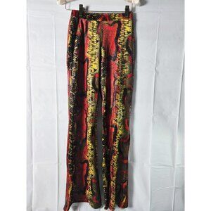 Adult Small Curtain Call Costume Snakeskin Foil Animal Print Bell Bottom Pants